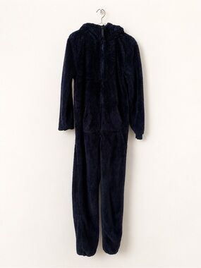 Onepiece Original Fleece Hooded Jumpsuit Navy Blue Adult Size Small One Piece